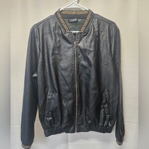 Chic Me NWOT Black Bomber Jacket with Gold Accents